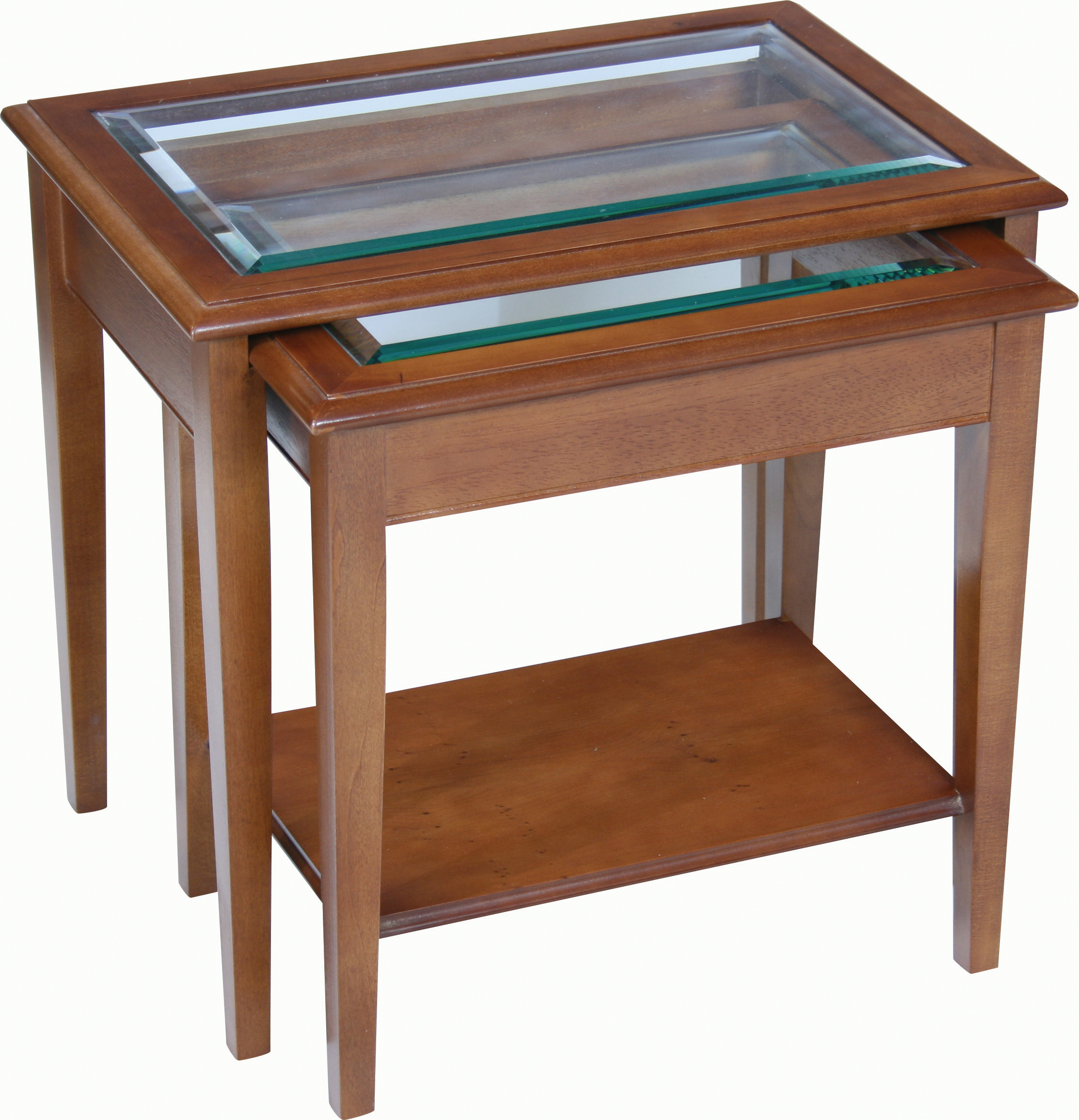 Hepplewhite Glass Top Nest Coffee Tables