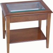 Hepplewhite Glass Top Table with Shelf